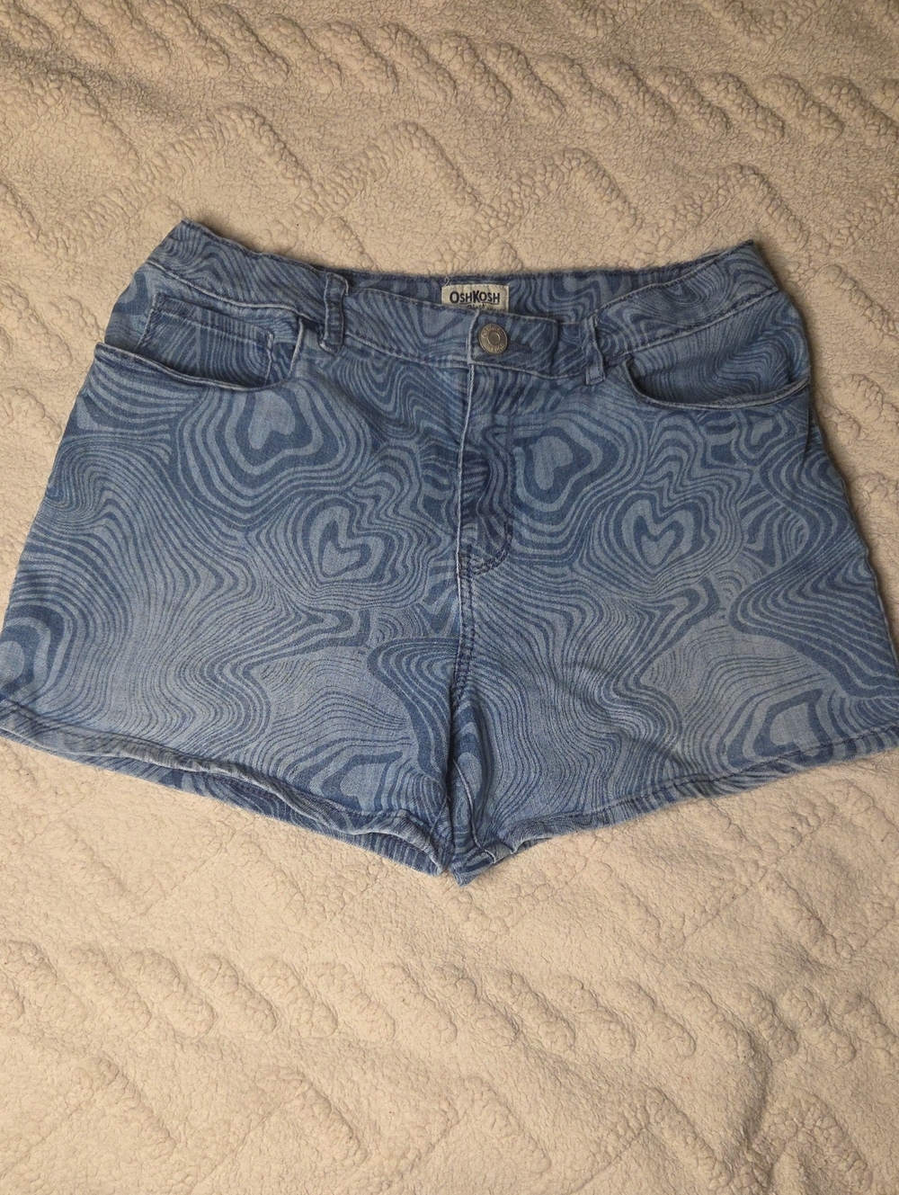 OshKosh B'gosh Light Blue Swirl-Print Denim Shorts